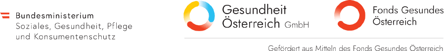 Logos BM Soziale, Gesundheit Österreich GmbH, Fonds Gesundes Österreich