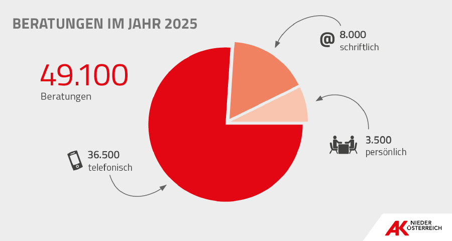 Konsumentenberatungen: Grafik der Beratungen im Jahr 2025