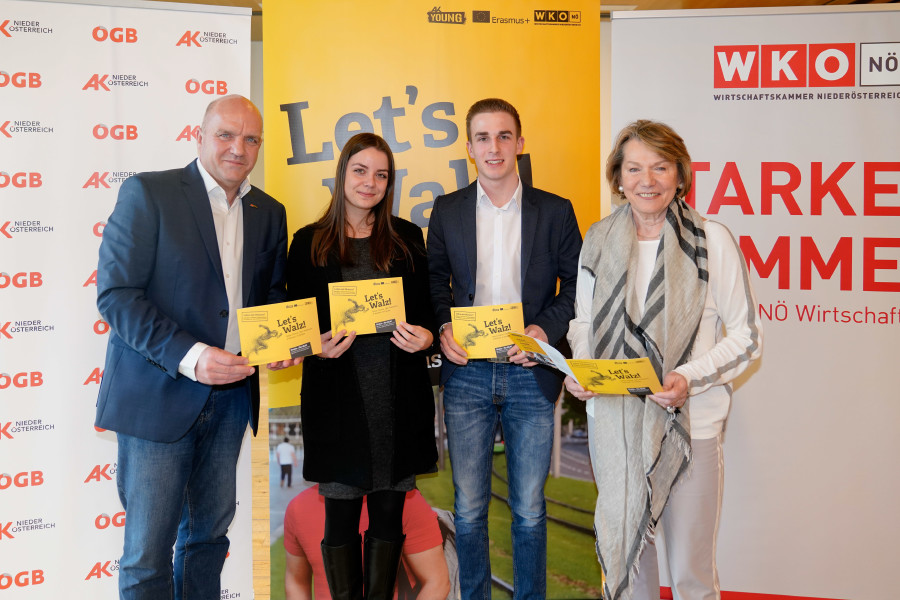 (v.l.n.r.): AK NÖ-Präsident Markus Wieser, Celina-Christina Stich, Michael Rauchecker und WKNÖ-Präsidentin Sonja Zwazl © , Josef Bollwein (v.l.n.r.): AK NÖ-Präsident Markus Wieser, Celina-Christina Stich, Michael Rauchecker und WKNÖ-Präsidentin Sonja Zwazl © , Josef Bollwein