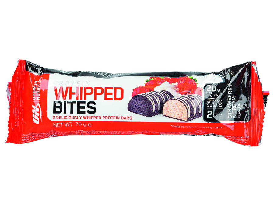 Optimum Nutritio Protein Whipped Bites Strawberry & Cream © , VKI Proteinriegel Optimum Nutritio Protein Whipped Bites Strawberry & Cream © , VKI