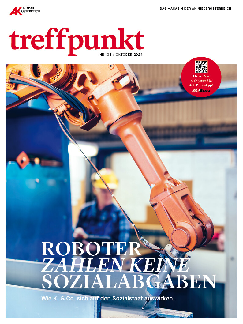 Roboter am Cover vom Mitgliedermagazin treffpunkt