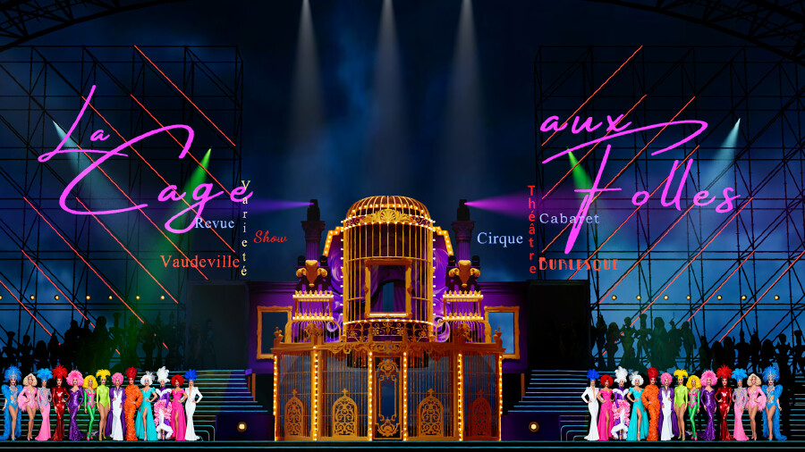 Blick auf B&uuml;hne mit Darstellenden